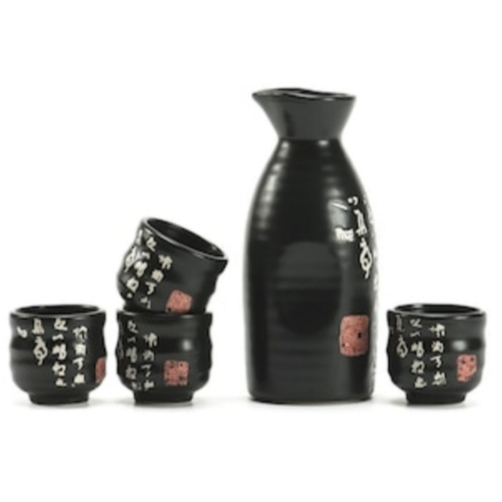 Tougei Black sake set